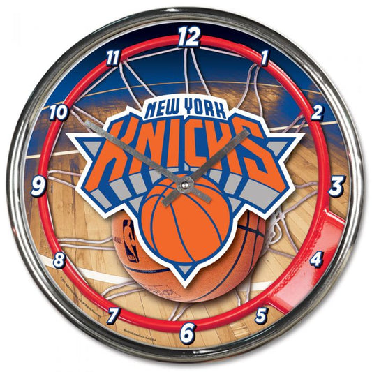 New York Knicks 12" Round Wall Chrome Wall Clock by Wincraft