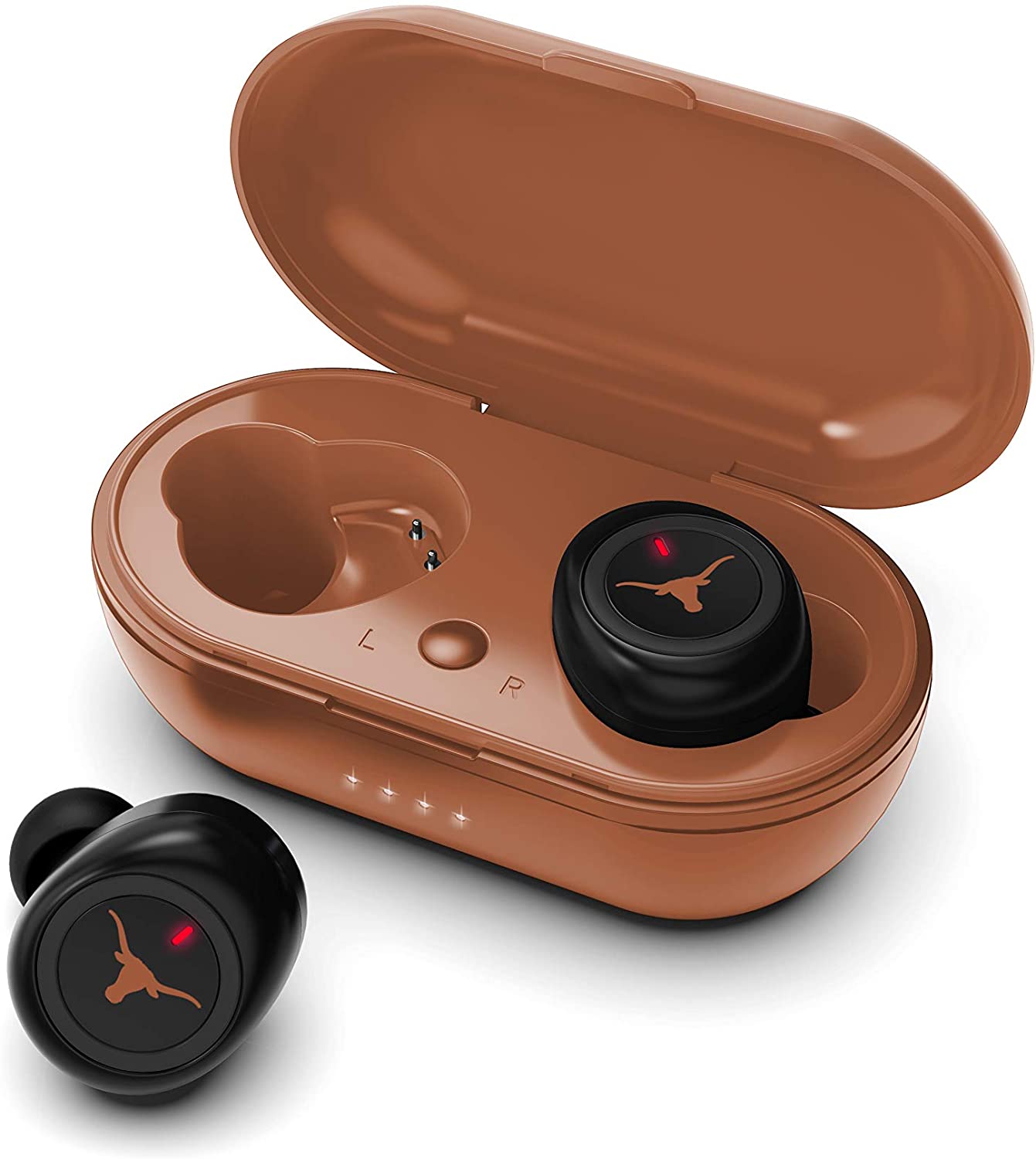 Texas Longhorns True Wireless Bluetooth Earbuds w/Charging Case by Prime Brands