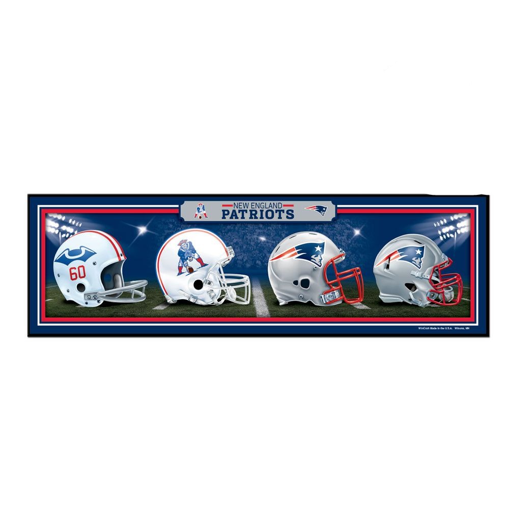 New England Patriots "History of Helmets" 9" x 30" Wood Sign by Wincraft