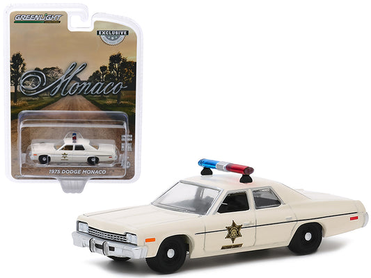 1975 Dodge Monaco Cream "Hazzard County Sheriff" "Hobby Exclusive" 1/64 Diecast Model Car by Greenlight
