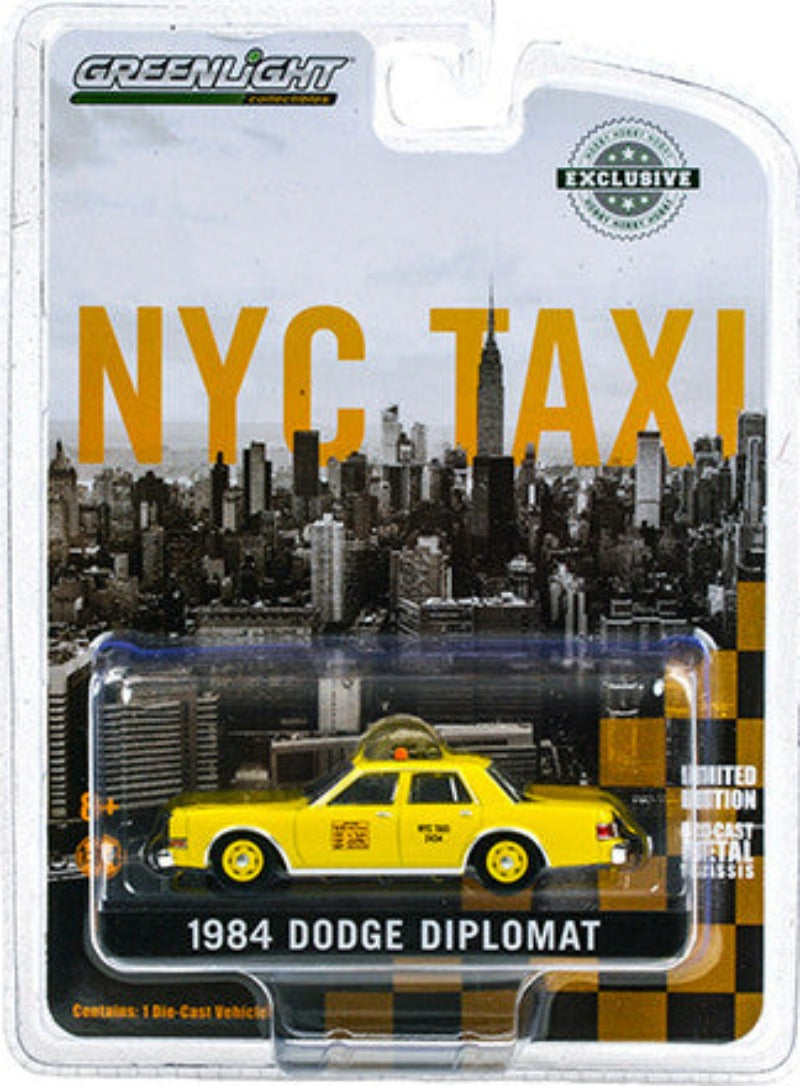 1984 Dodge Diplomat Yellow "NYC Taxi" (New York City) "Hobby Exclusive" 1/64 Diecast Model Car by Greenlight