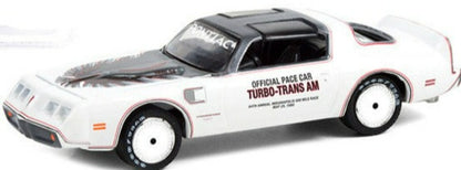 1980 Pontiac Firebird Trans Am T/A White w/ Black Top Official Pace Car "64th Annual Indianapolis 500" "Hobby Exclusive" 1/64 Diecast Car - Greenlight