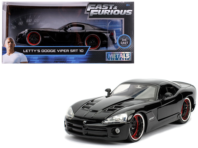 Letty's Dodge Viper SRT 10 Black "Fast & Furious" Movie 1/24 Diecast Model Car by Jada