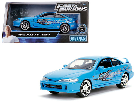 Mia's Acura Integra RHD (Right Hand Drive) Blue "The Fast and the Furious" Movie 1/24 Diecast Model Car by Jada