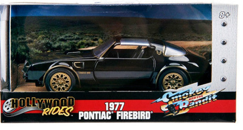1977 Pontiac Firebird Black "Smokey and the Bandit" (1977) Movie "Hollywood Rides" Series 1/32 Diecast Model Car by Jada