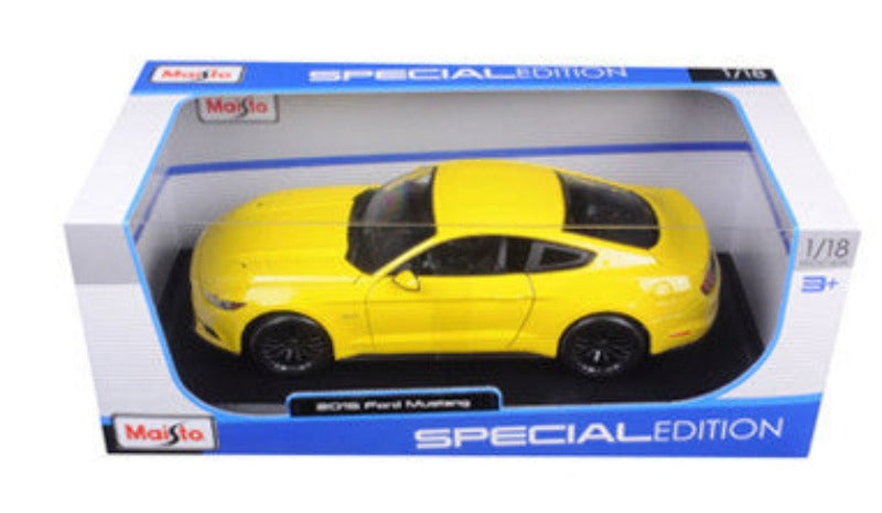 2015 Ford Mustang GT 5.0 Yellow 1/18 Diecast Model Car by Maisto