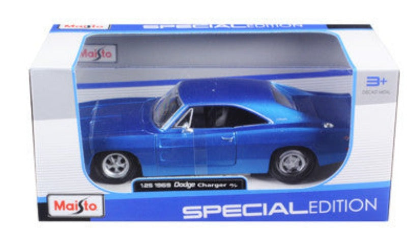 1969 Dodge Charger R/T Hemi Blue 1/25 Diecast Model Car by Maisto