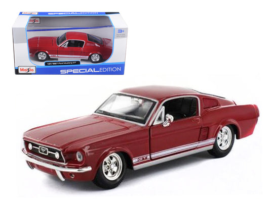 1967 Ford Mustang GT Red 1/24 Diecast Model Car by Maisto