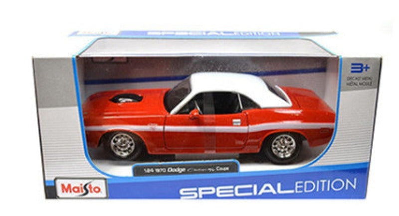1970 Dodge Challenger R/T Coupe Red 1/24 Diecast Model Car by Maisto