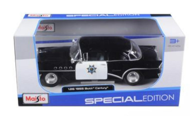 1955 Buick Century Police Car Black and White 1/26 Diecast Model Car by Maisto