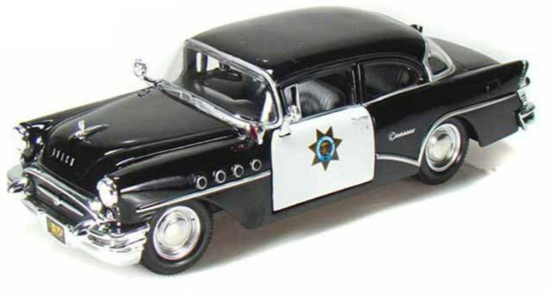 1955 Buick Century Police Car Black and White 1/26 Diecast Model Car by Maisto