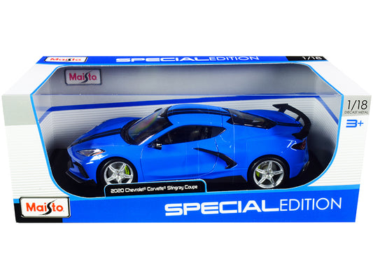 2020 Chevrolet Corvette Stingray C8 blue 1/18 scale Diecast car in brand new box by Maisto