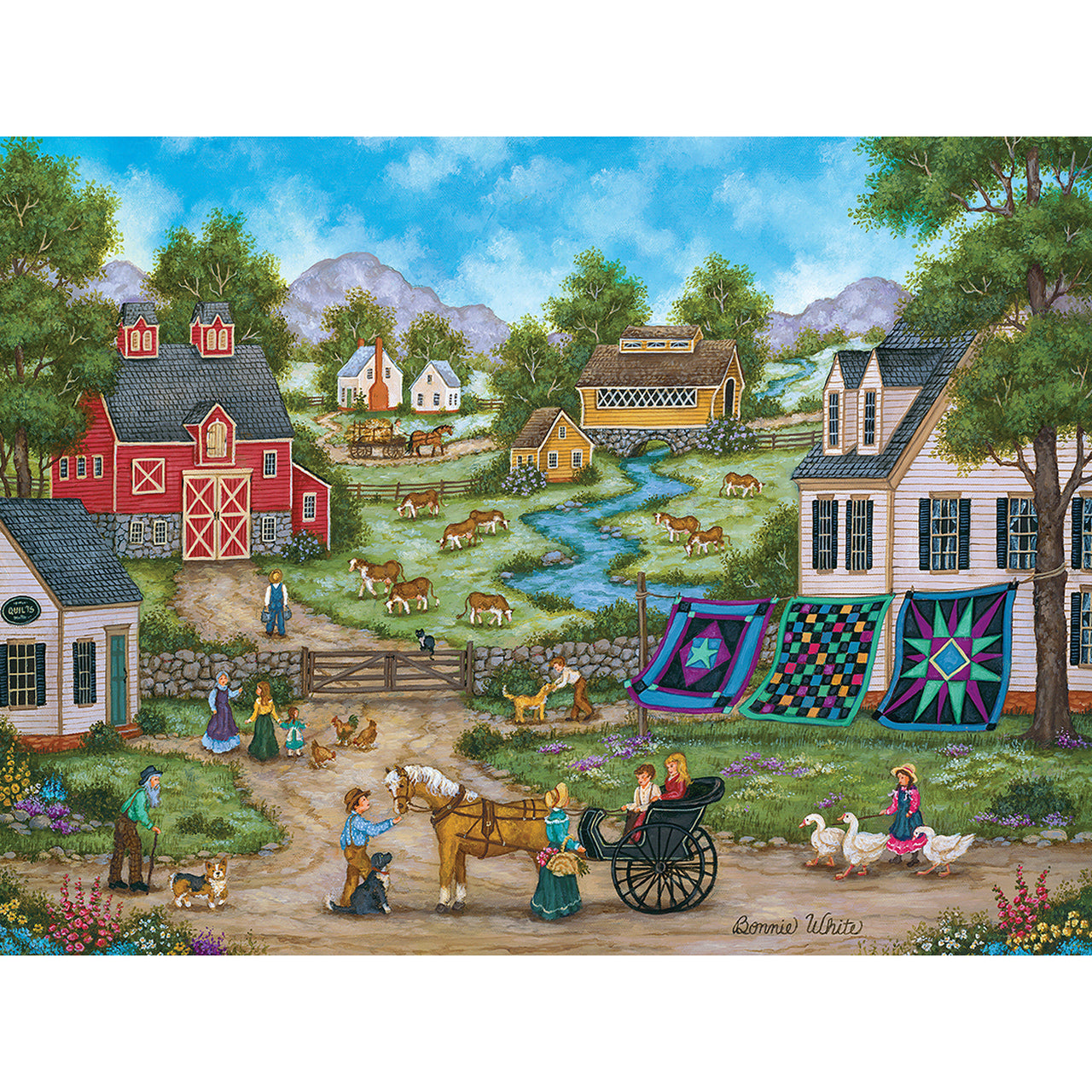 Heartland Collection Roadside Gossip - 550 Piece Jigsaw Puzzle by Masterpieces
