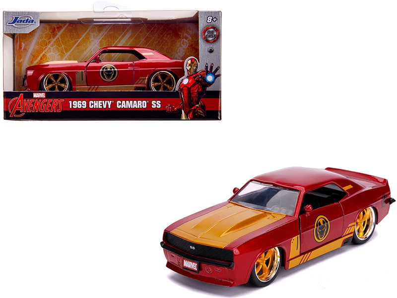 1969 Chevrolet Camaro SS Red & Gold "Iron Man" "Avengers" "Marvel" Series 1/32 Diecast Car