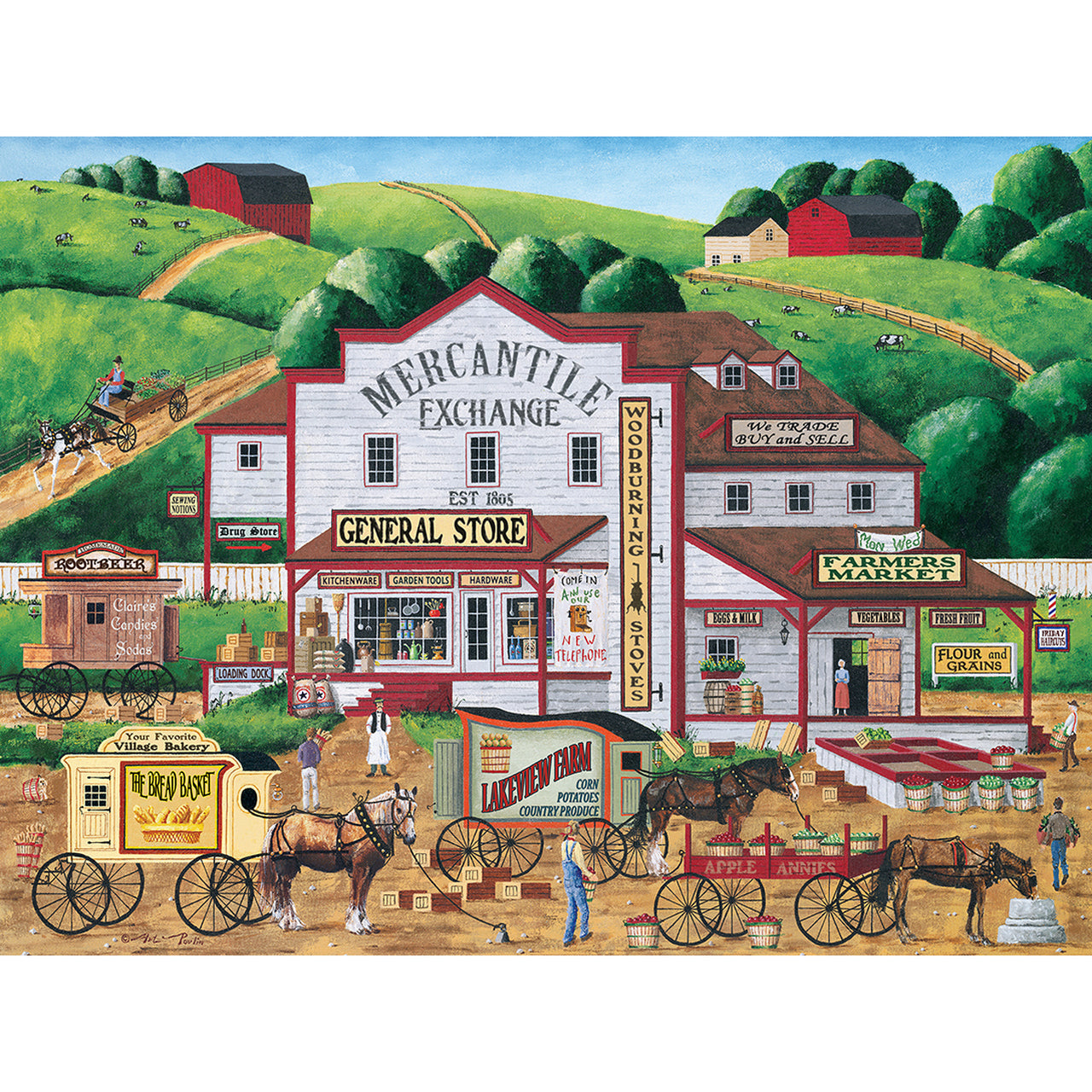 Town & Country Morning Deliveries - Large 300 Piece EZGrip Jigsaw Puzzle by Masterpieces