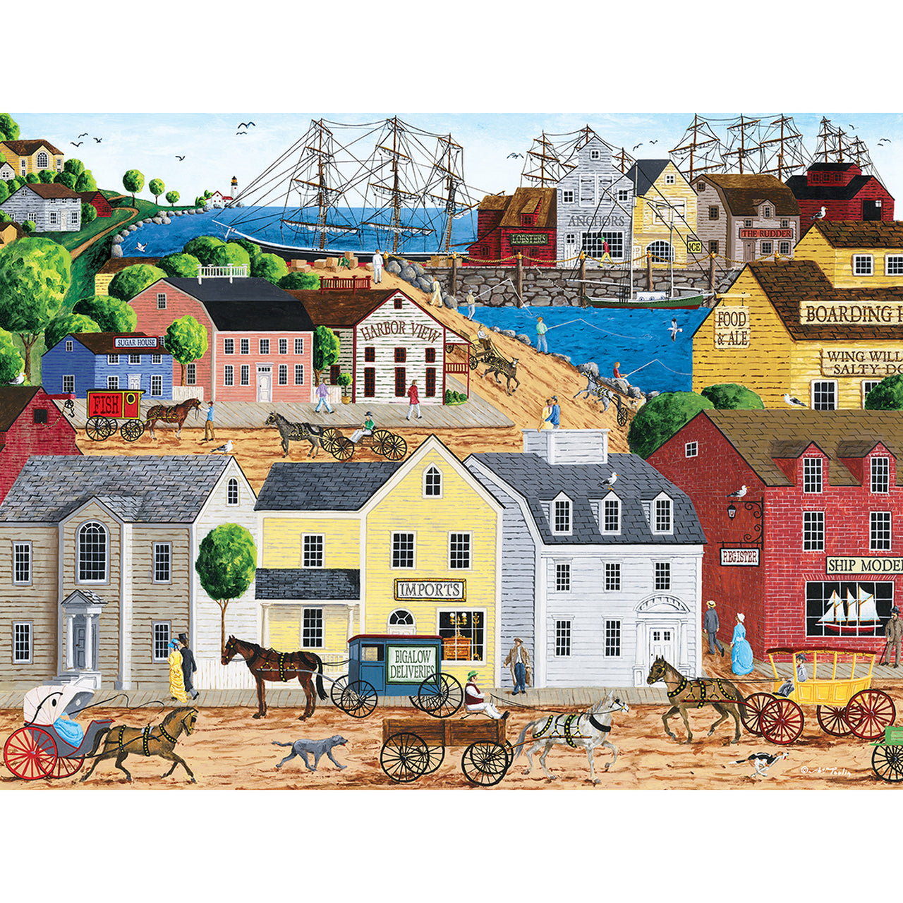 Town & Country Home Port - Large 300 Piece EZGrip Jigsaw Puzzle by Mastrepieces
