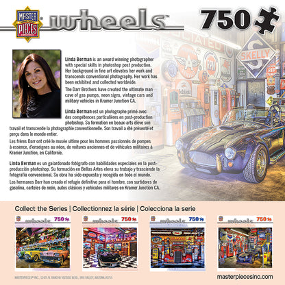 Wheels - Jewel of the Garage 750 Piece Jigsaw Puzzle by Linda Berman