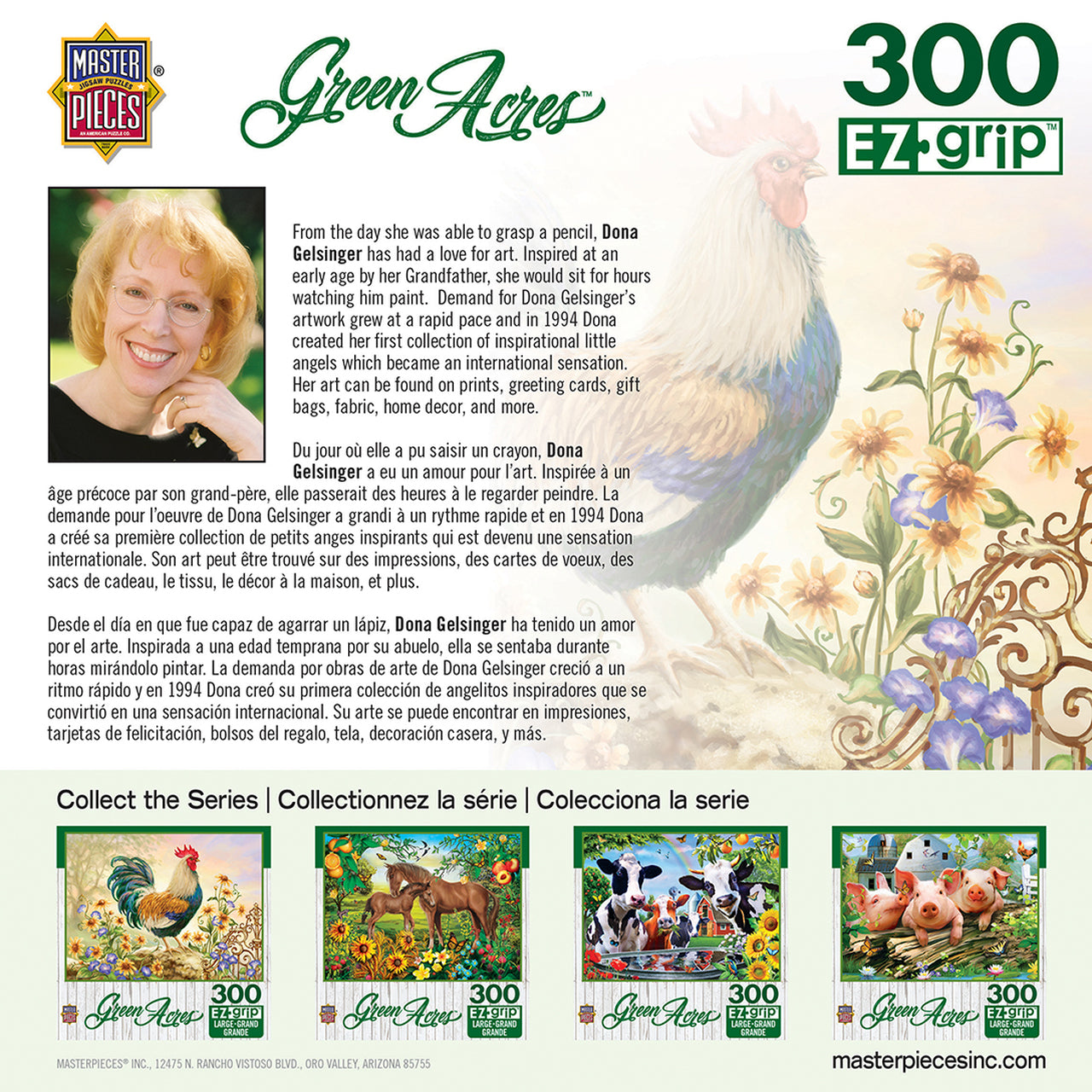 Green Acres Linen - Morning Glory Large 300 Piece EZGrip Jigsaw Puzzle by Masterpieces