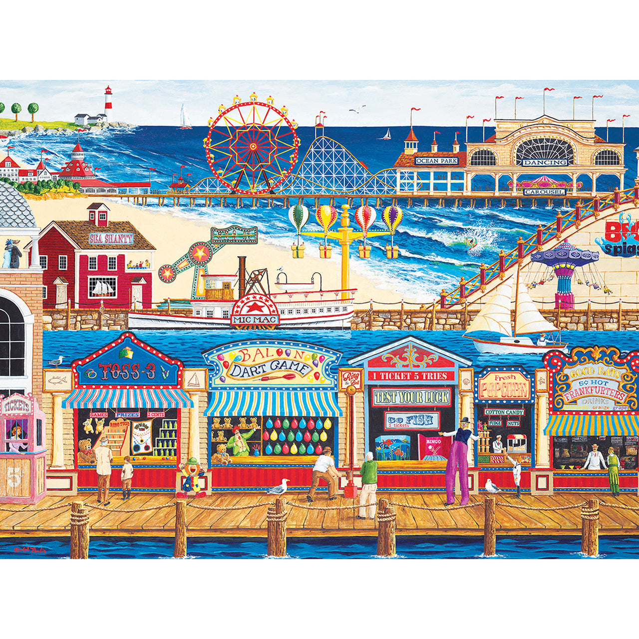 Family Hour Ocean Park Large 400 Piece EZGrip Jigsaw Puzzle by Masterpieces