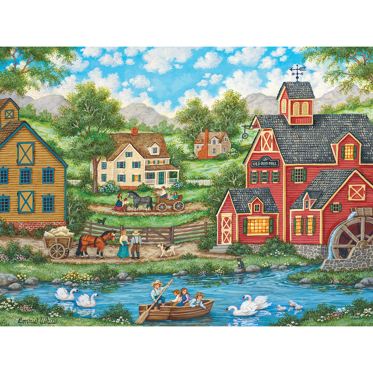 Heartland Collection Swan Pond - 550 Piece Jigsaw Puzzle by Masterpieces