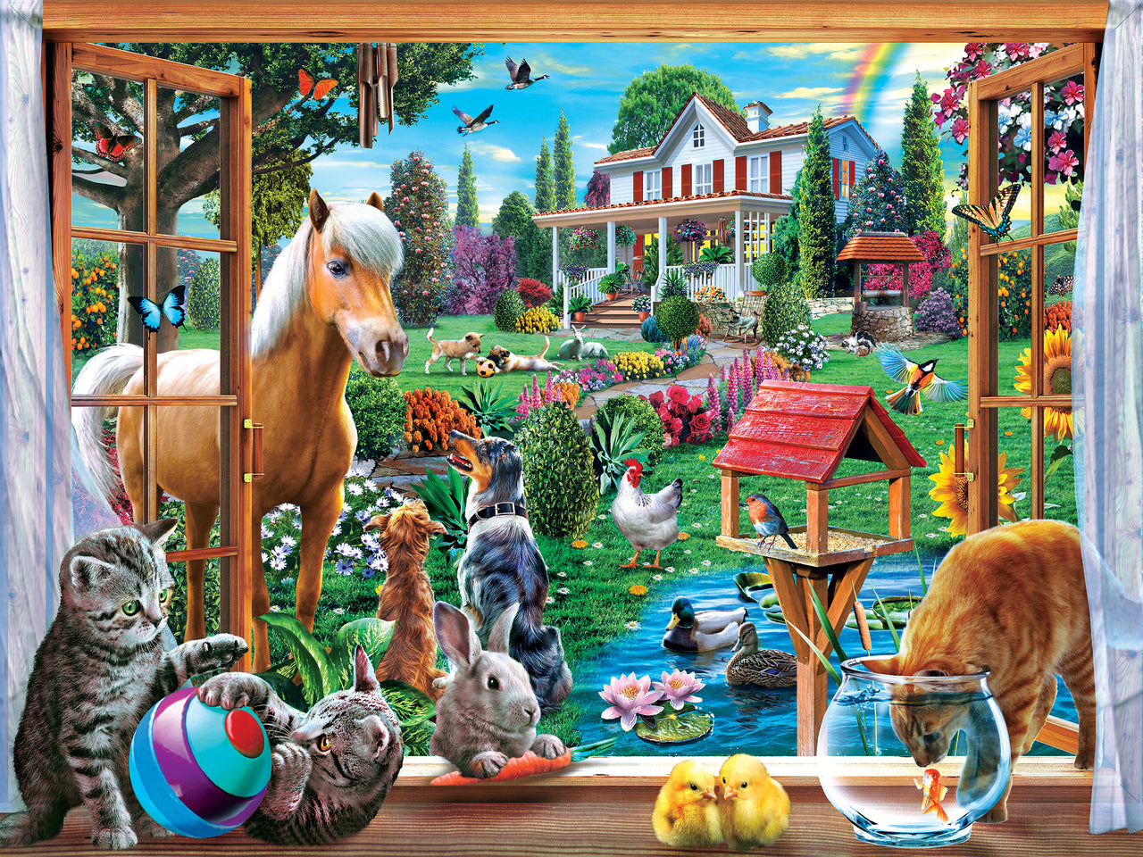 Family Hour Peeking Through Large 400 Piece EZGrip Jigsaw Puzzle by Masterpieces