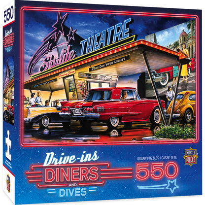 Drive-Ins, Diners, and Dives - Starlite Drive-In - 550 Piece Jigsaw Puzzle by Masterpieces