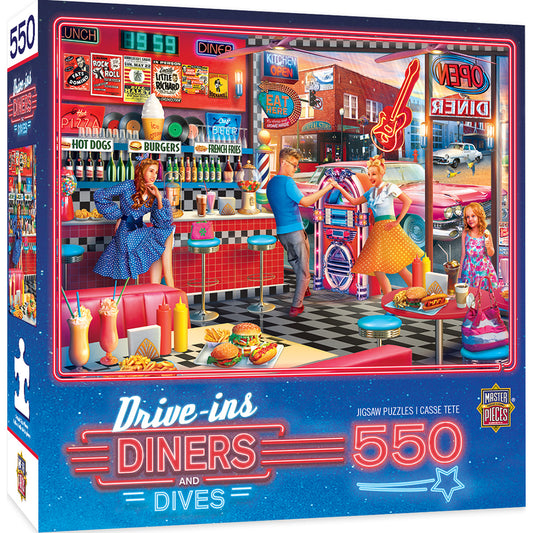 Drive-Ins, Diners, and Dives - Good Times Diner - 550 Piece Jigsaw Puzzle by Masterpieces