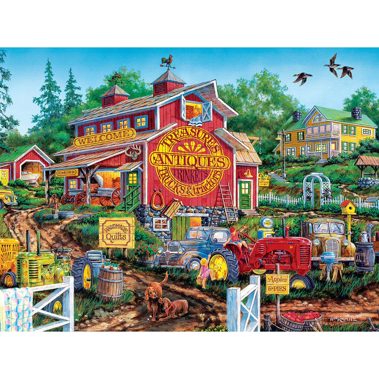 Country Escapes - Antique Barn - 550 Piece Linen Jigsaw Puzzle by Masterpieces