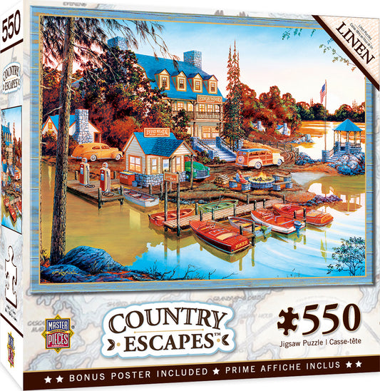 Country Escapes - Peaceful Easy Evening - 550 Piece Linen Jigsaw Puzzle by Masterpieces