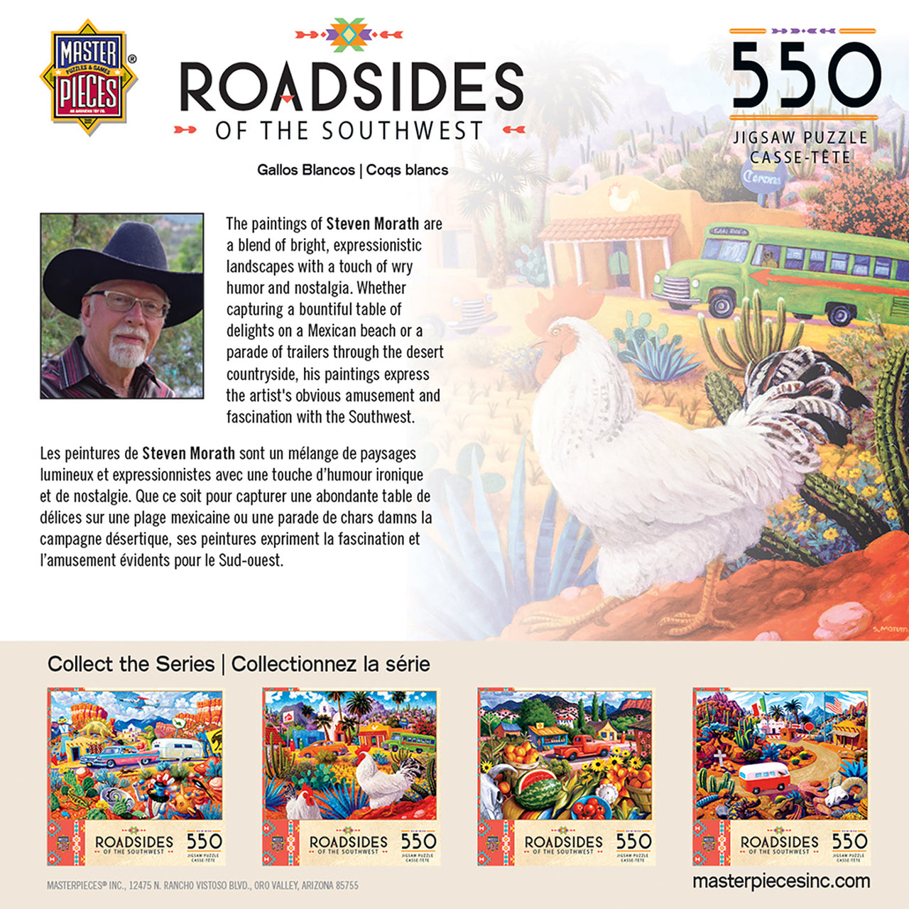 Roadsides of the Southwest - Gallos Blancos - 550 Piece Jigsaw Puzzle by Masterpieces