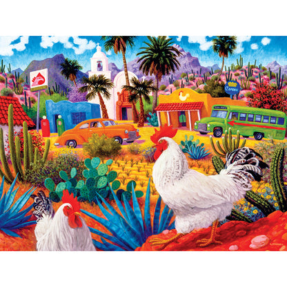 Roadsides of the Southwest - Gallos Blancos - 550 Piece Jigsaw Puzzle by Masterpieces