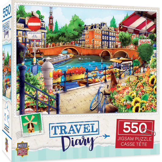 Travel Diary Amsterdam - 550 Piece Jigsaw Puzzle by Masterpieces