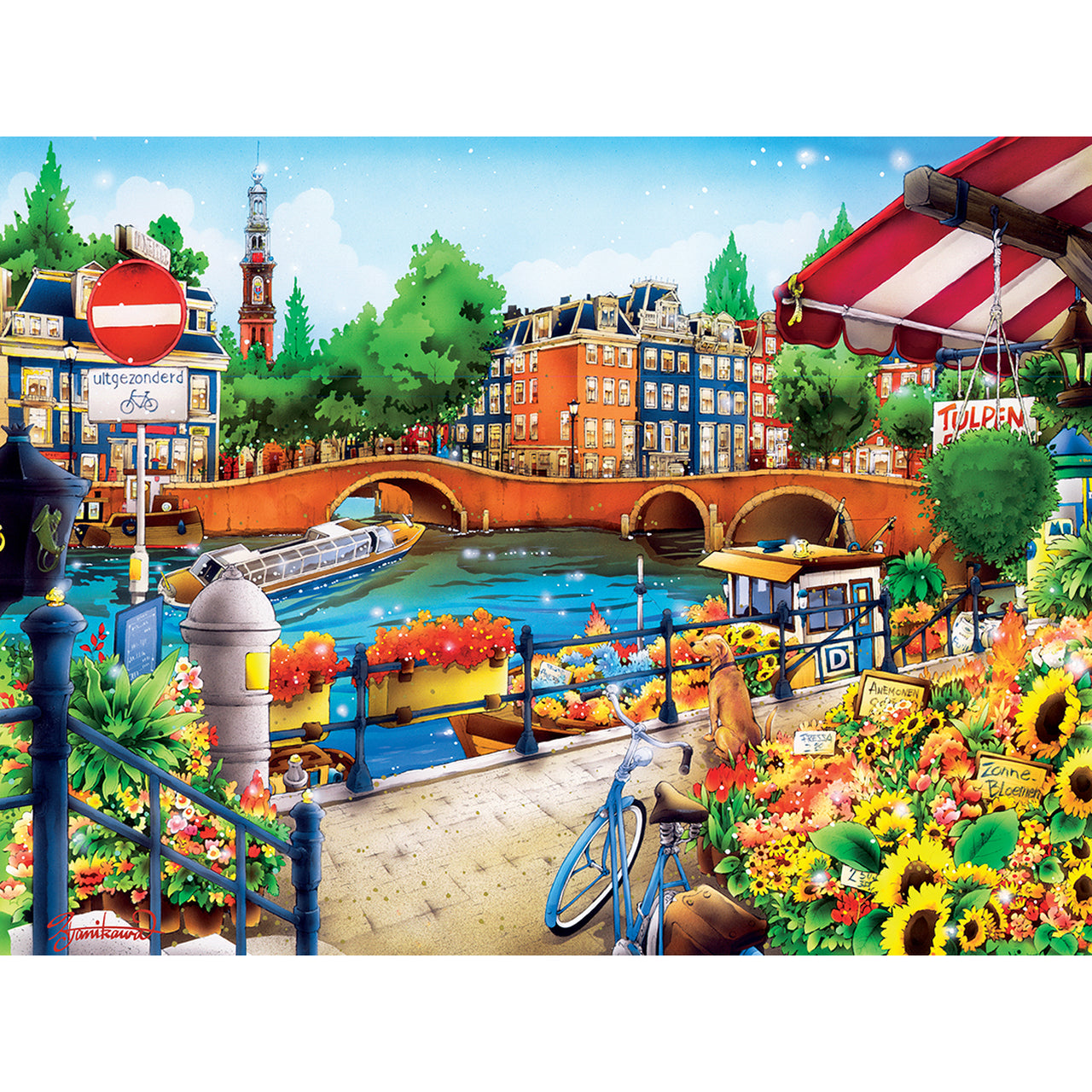 Travel Diary Amsterdam - 550 Piece Jigsaw Puzzle by Masterpieces