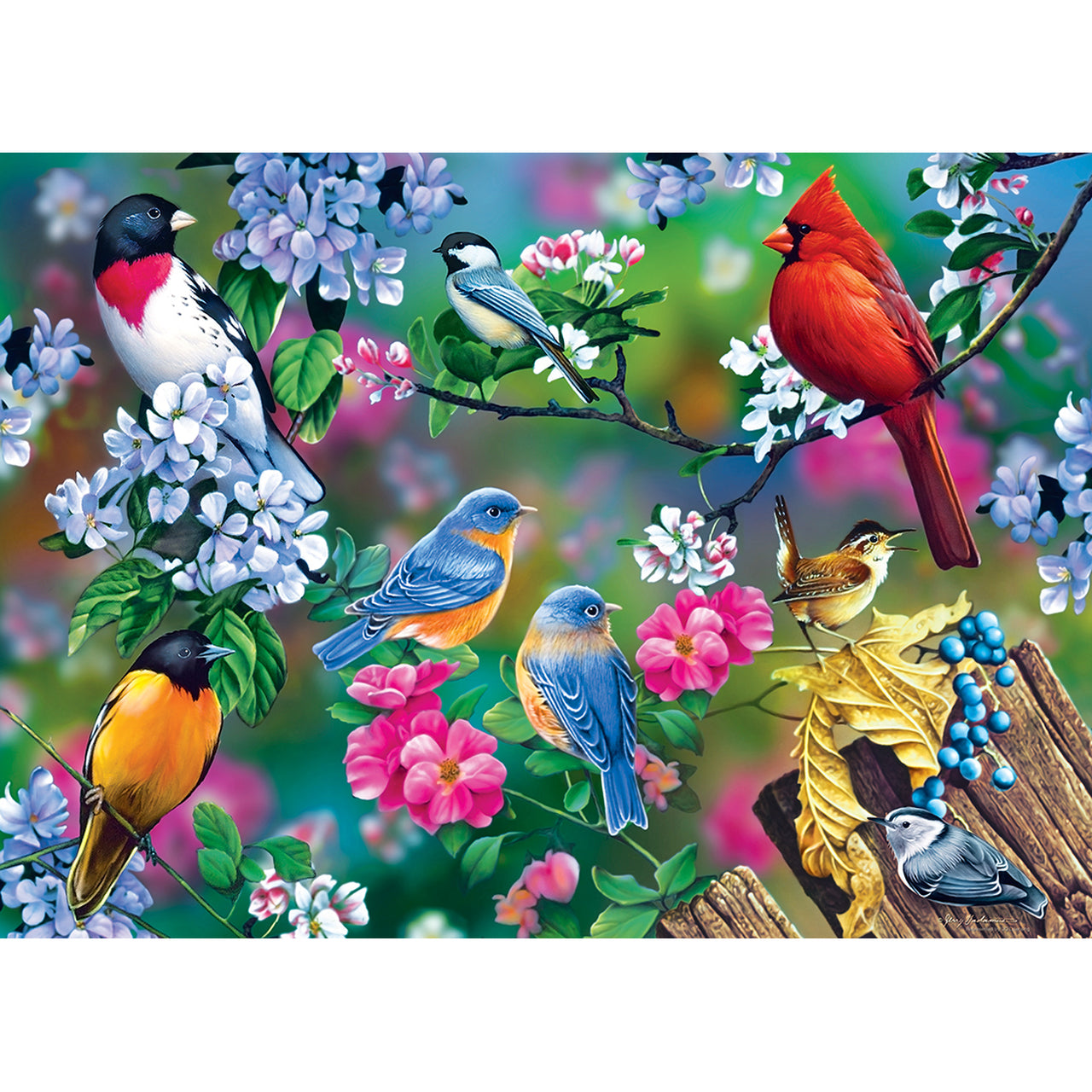 Audubon - Songbird Collage 1000 Piece Jigsaw Puzzle by MasterPieces