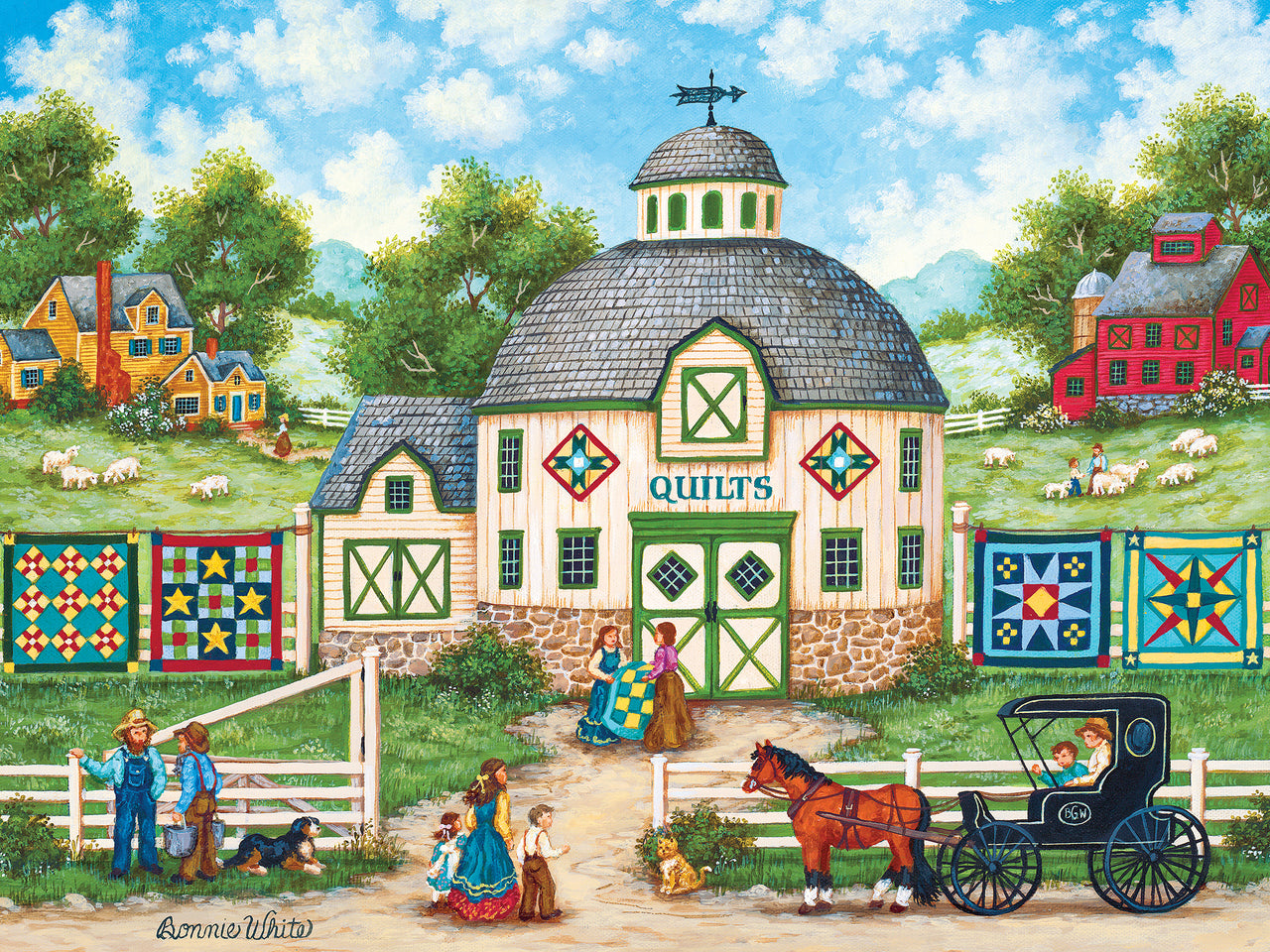 Heartland Collection The Quilt Barn - 550 Piece Jigsaw Puzzle by Masterpieces