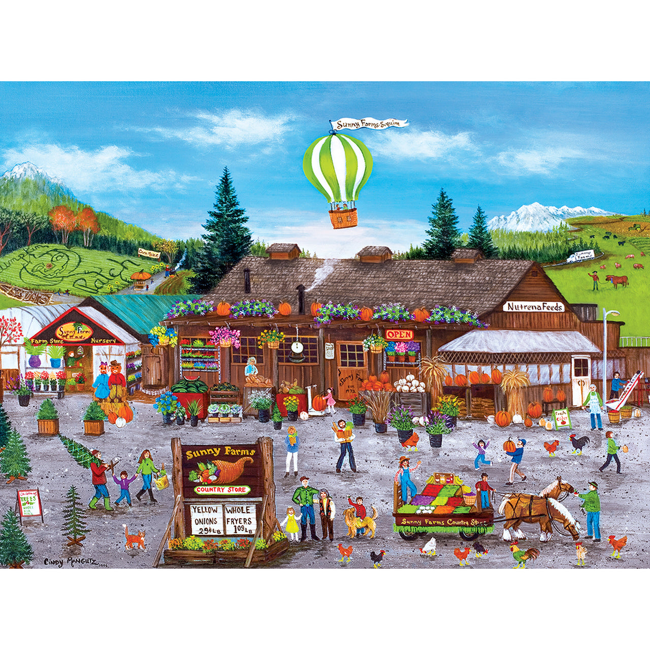 Homegrown Sunny Farms - 750 Piece Linen Jigsaw Puzzle by Masterpieces