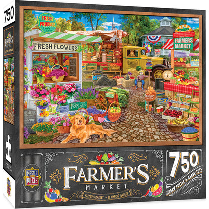 Farmer's Market - Sale on the Square - 750 Piece Jigsaw Puzzle by Masterpieces