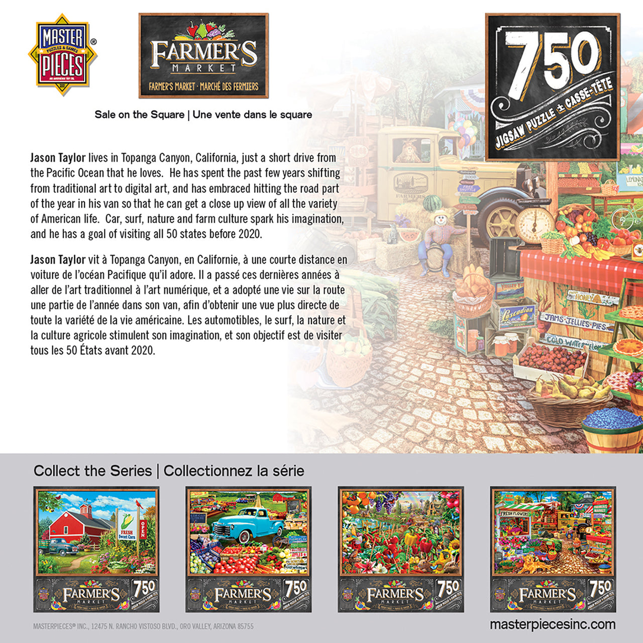 Farmer's Market - Sale on the Square - 750 Piece Jigsaw Puzzle by Masterpieces