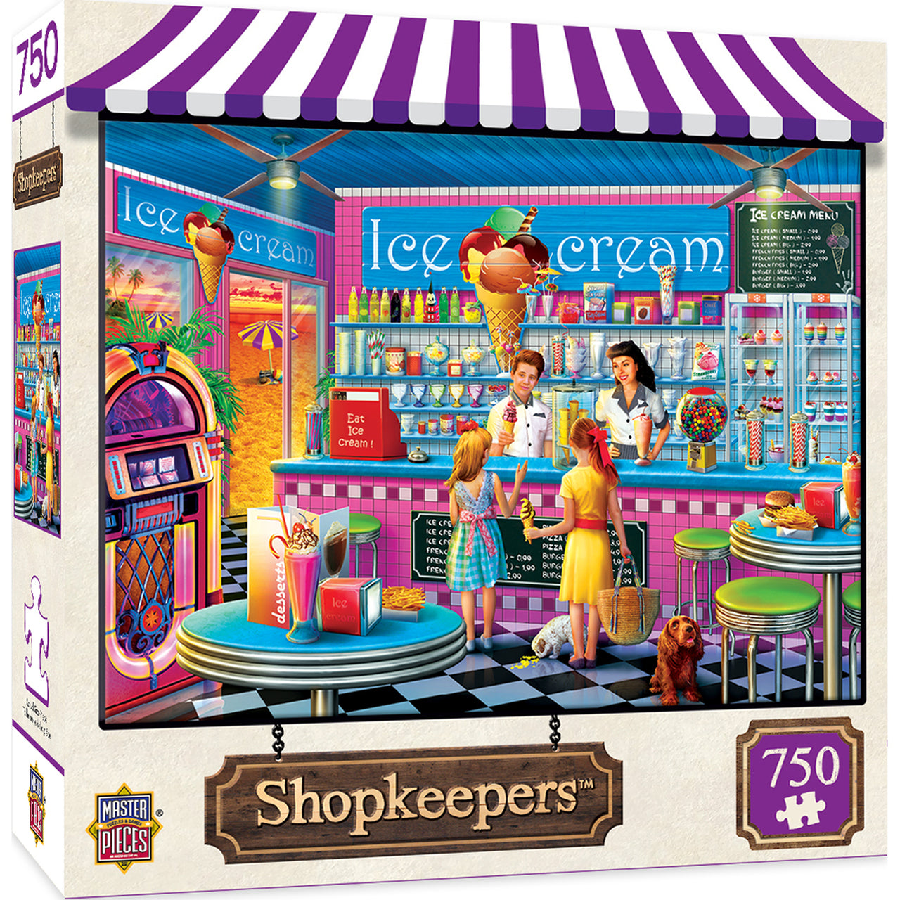 Shopkeepers Anna's Ice Cream Parlor 750 Piece Jigsaw Puzzle by Masterpieces