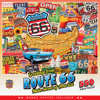 Travel Collages - Route 66 - 550 Piece Jigsaw Puzzle by Masterpieces