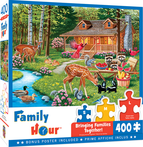 Family Hour Creekside Gathering Large 400 Piece EZGrip Jigsaw Puzzle by Masterpieces