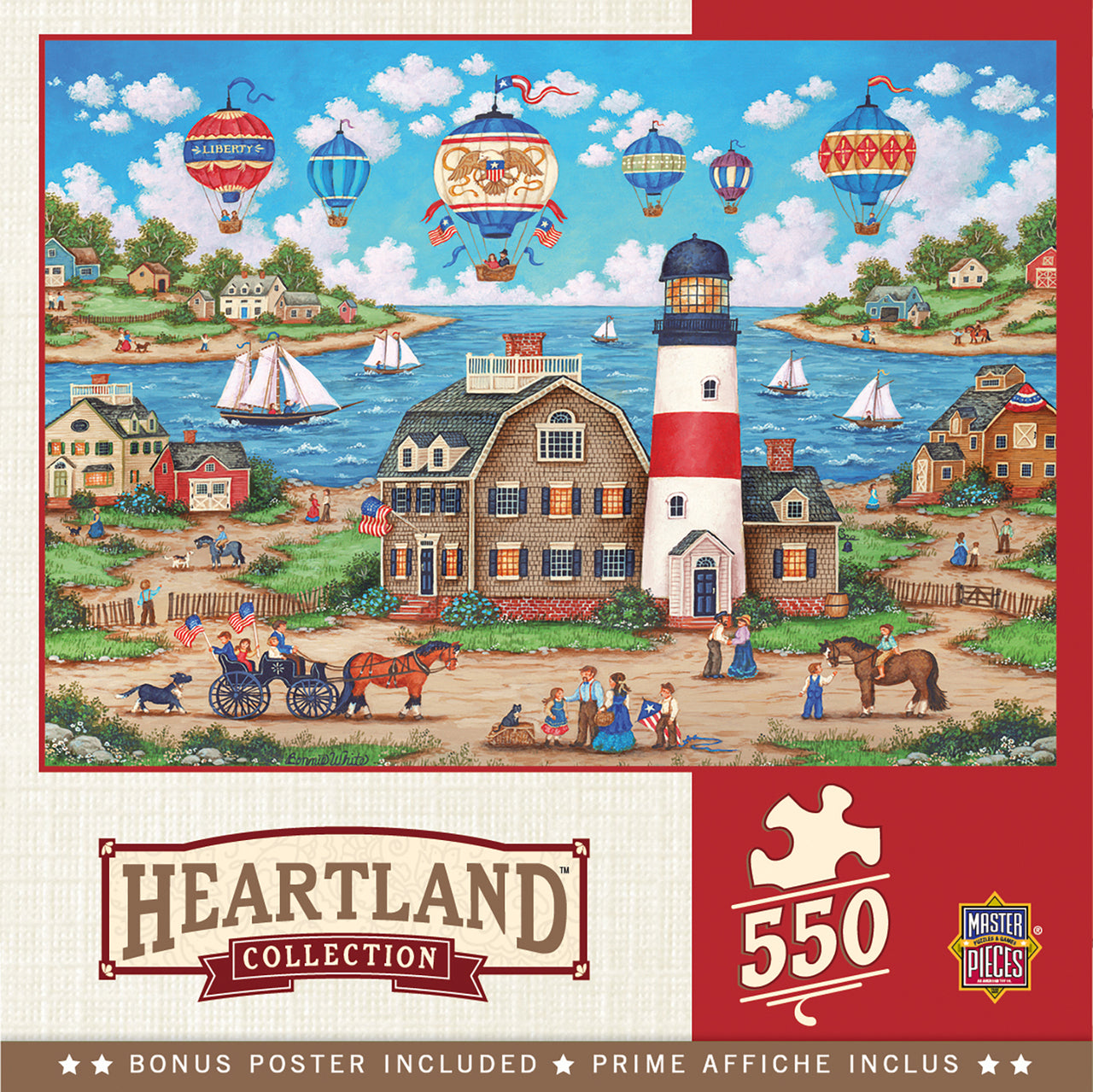 Heartland Collection - Balloons Over the Bay - 550 Piece Jigsaw Puzzle by Masterpieces