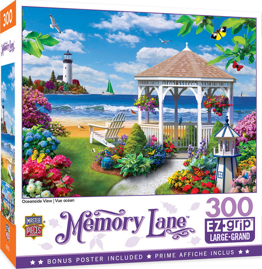 Memory Lane Oceanside View - Large 300 Piece EZGrip Jigsaw Puzzle by Masterpieces
