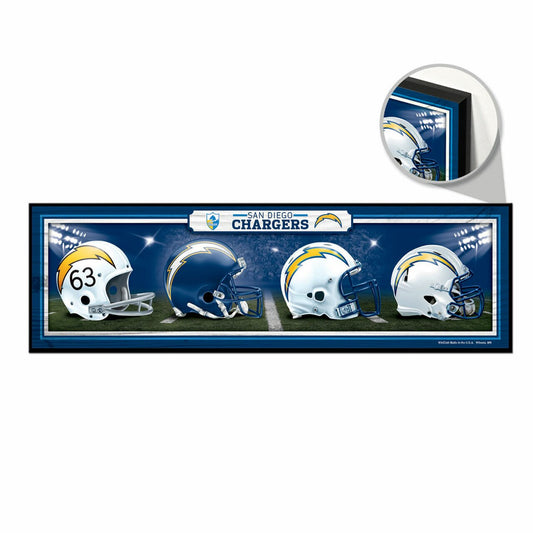 Los Angeles Chargers "History of Helmets" 9" x 30" Wood Sign by Wincraft