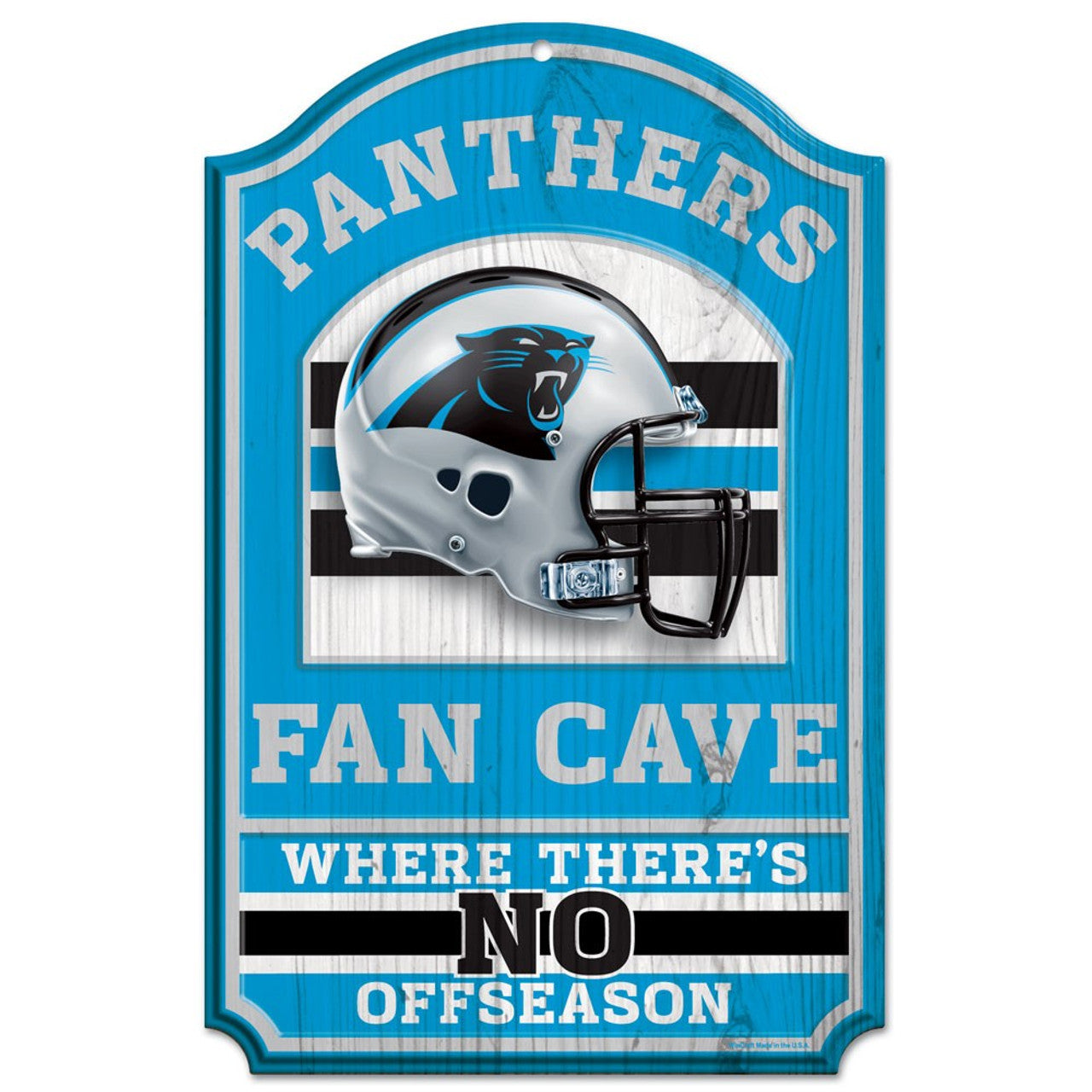 Carolina Panthers NFL Fan Cave Wood Sign, 11"x17", hardboard wood, team graphics, officially licensed, made by Wincraft