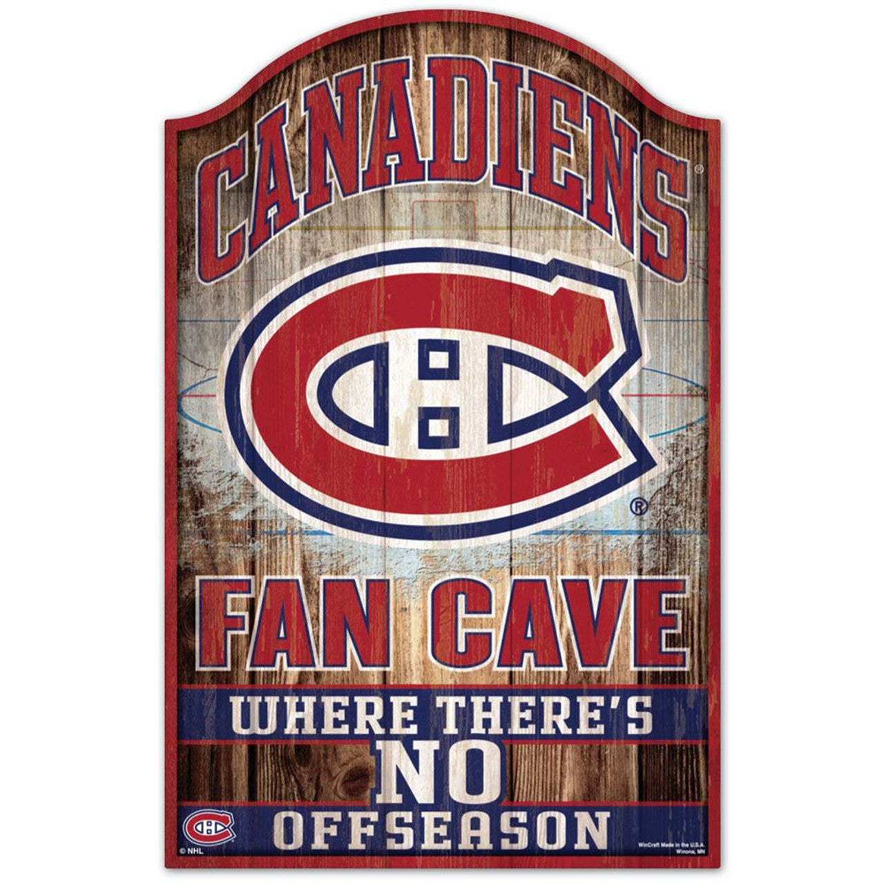 Montreal Canadiens 11" x 17" Fan Cave Wood Sign by Wincraft