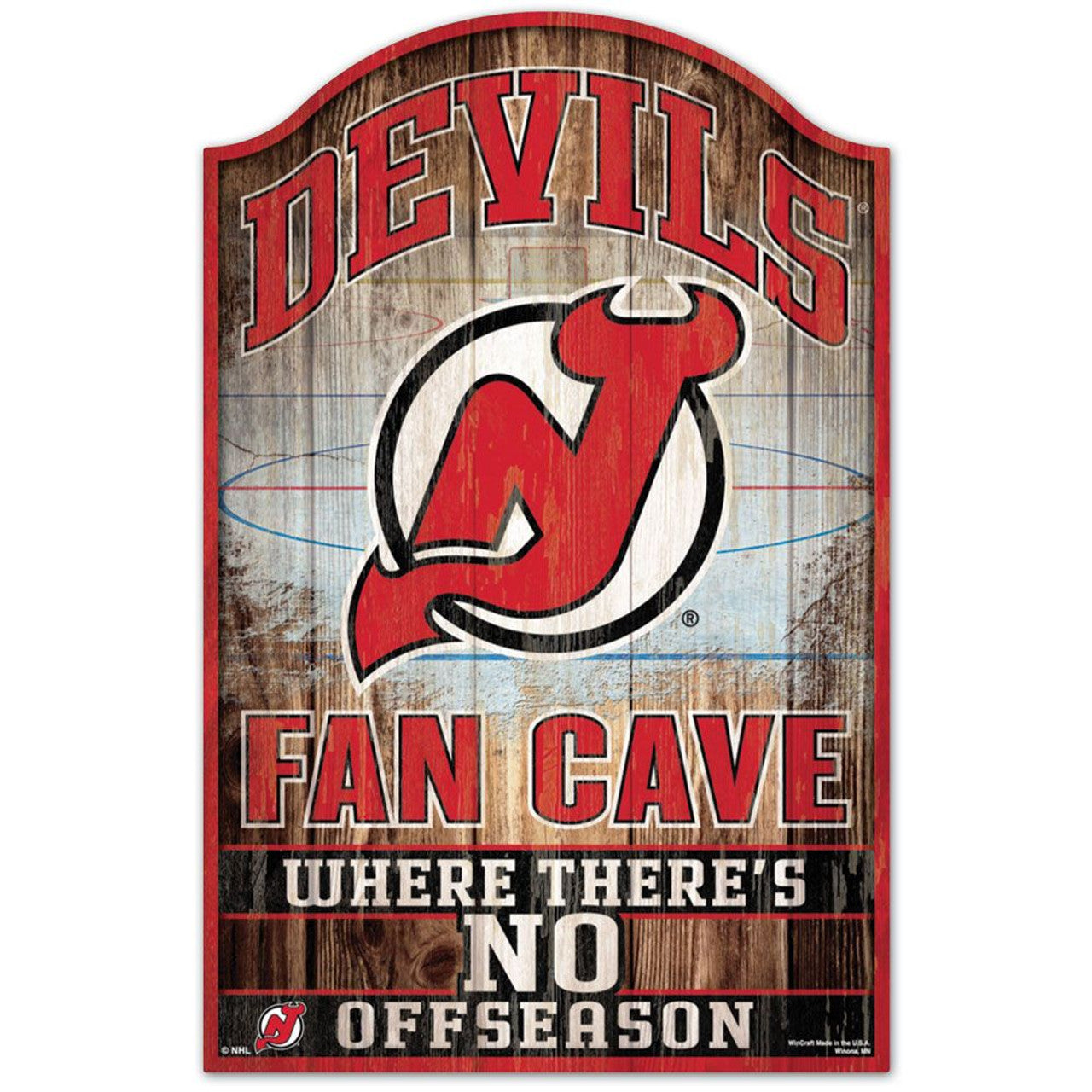 New Jersey Devils 11" x 17" Fan Cave Wood Sign by Wincraft