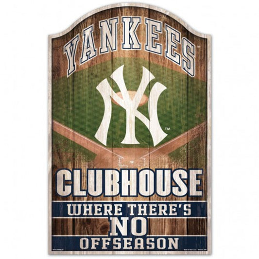  "New York Yankees 11" x 17" Fan Cave Wood Sign by Wincraft: A stylish wood sign for Yankees fans, perfect for adding a touch of team spirit to any room."