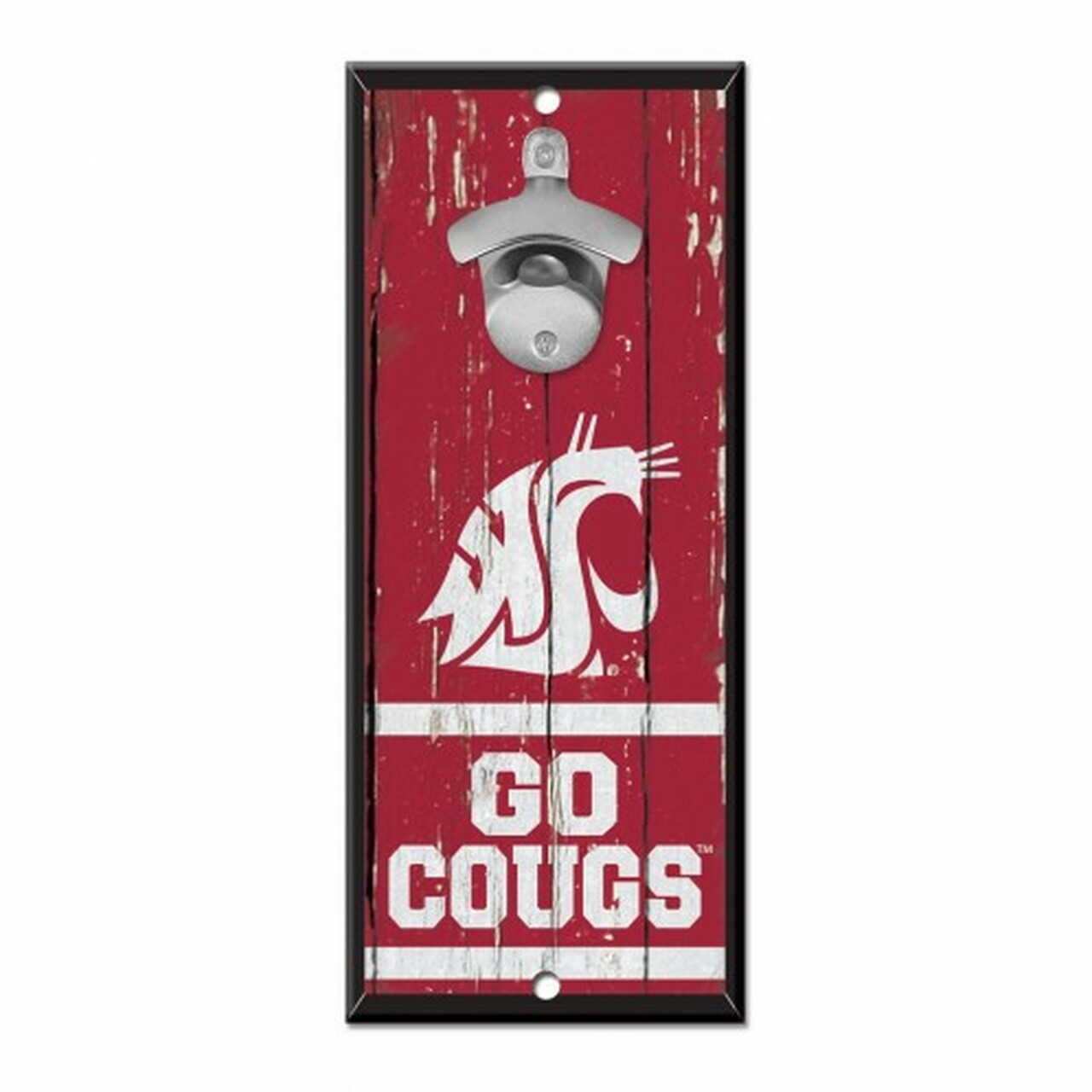 Washington State Cougars 5" x 11" Bottle Opener Wood Sign by Wincraft
