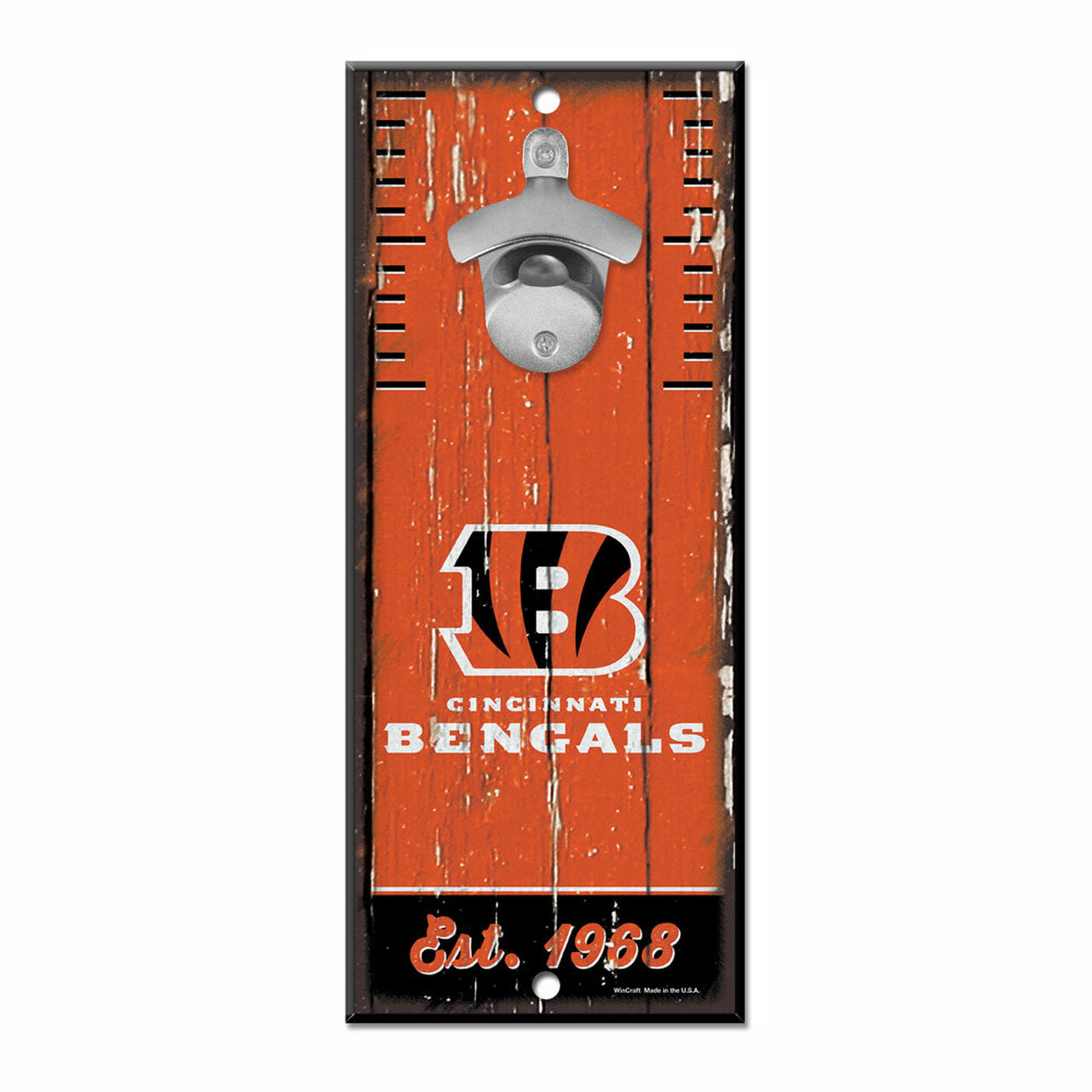 Cincinnati Bengals 5" x 11" Bottle Opener Wood Sign by Wincraft